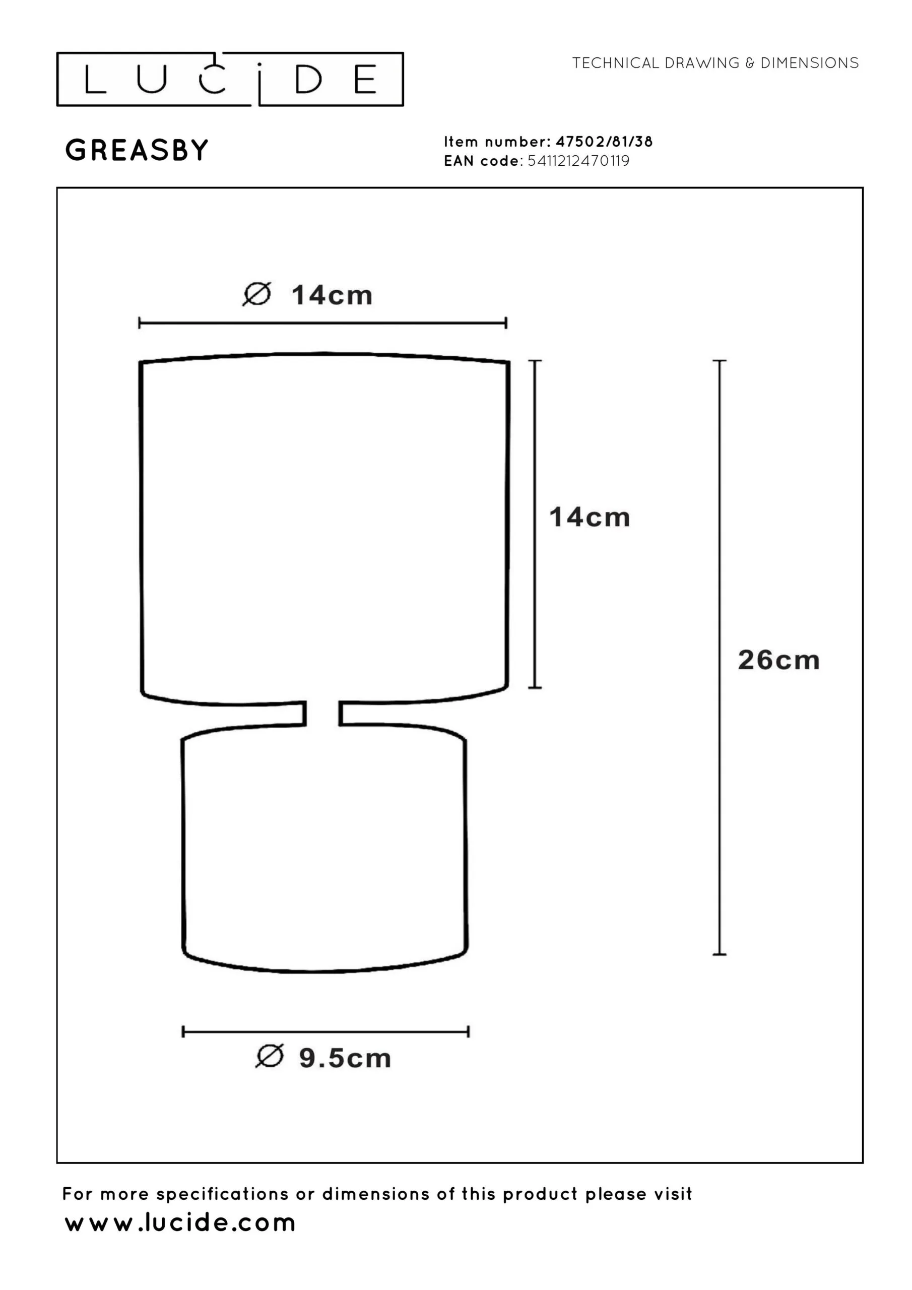 GREASBY – Stolové lampy – Obrázok 5