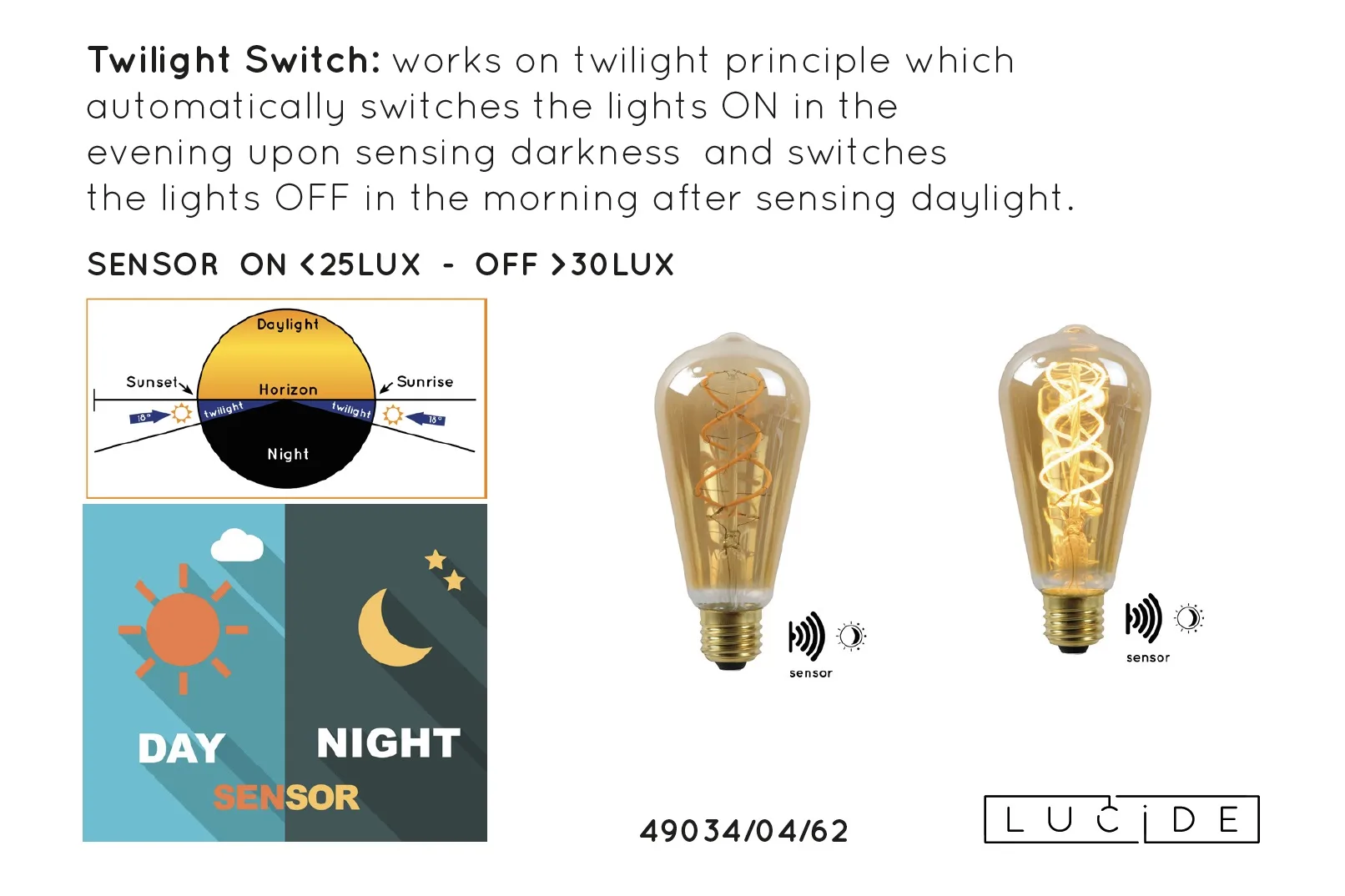 ST64 TWILIGHT SENSOR – Filamentové žiarovky – Obrázok 5